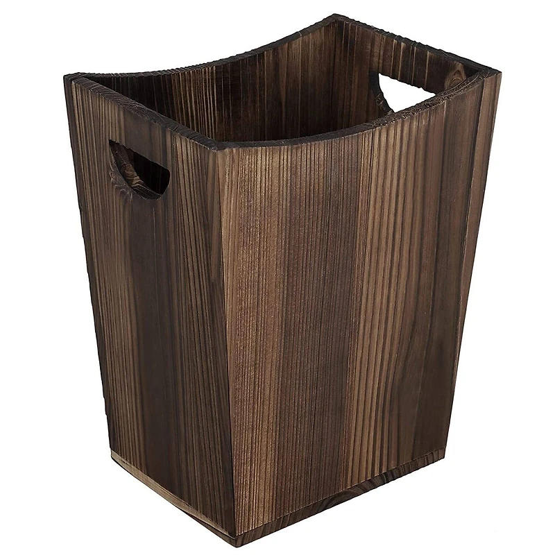 Rustic Farmhouse Style Wood Wastebasket Bin