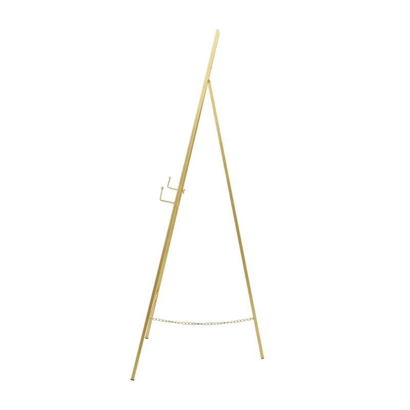55.5" Gold Metal Geometric 3-Tier Display Easel