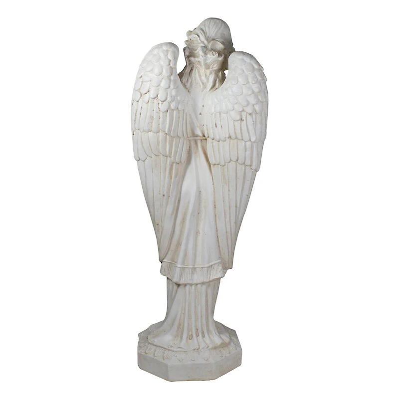 30" Ivory Angel with Arms Folded Outdoor Garden Statue