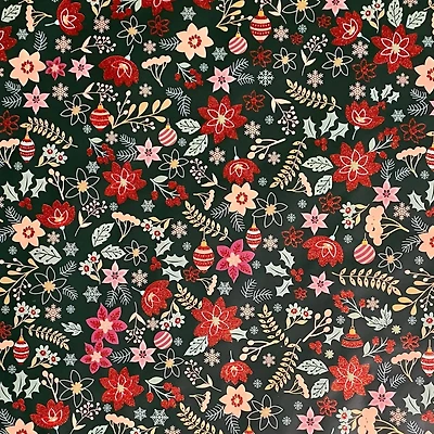 Green Floral Foil Premium Gift Wrap by Celebrate It™