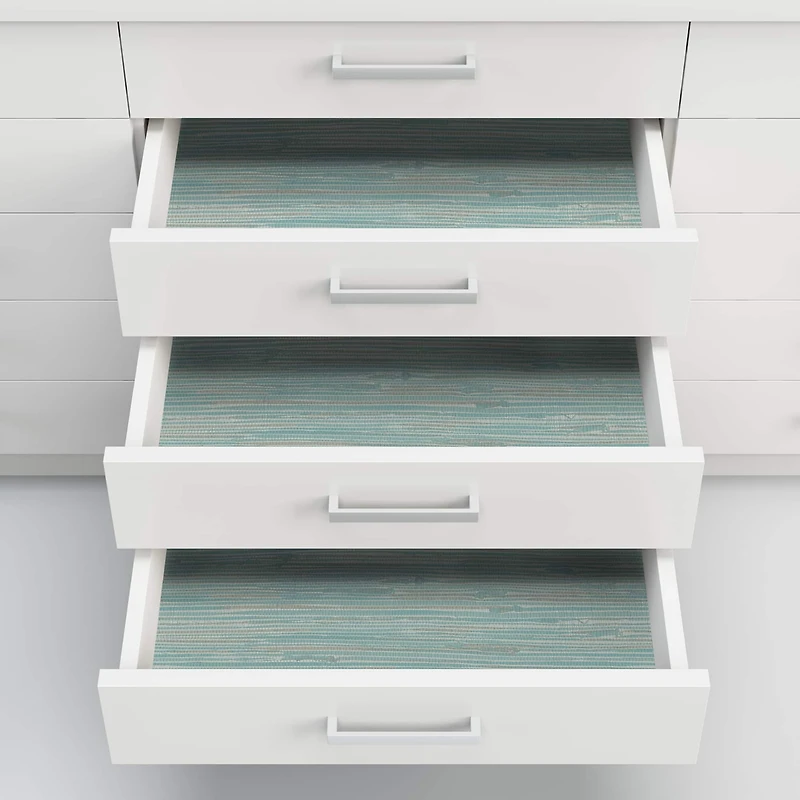 NuWallpaper Teal Tibetan Grasscloth Peel & Stick Wallpaper