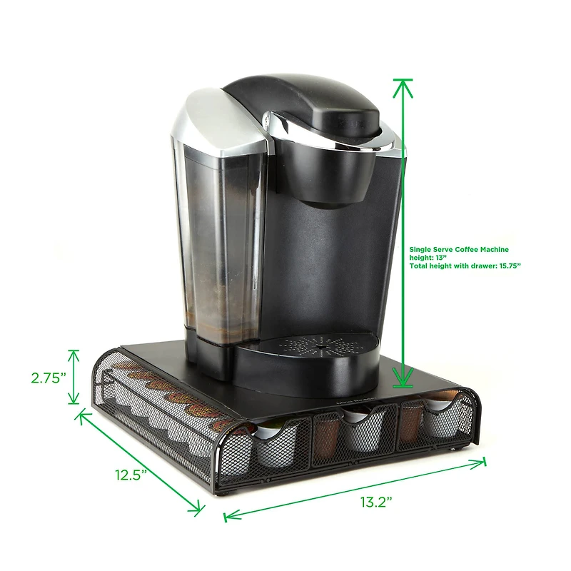 Mind Reader Black 36-Capacity Triple Drawer Single Serve Coffee Pod Holder Drawer