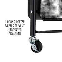 Honey Can Do Black 3-Tier Folding Cart with Wheels