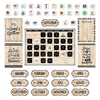 Creative Teaching Press® Black, White & Wood Calendar Set Bulletin Board Set