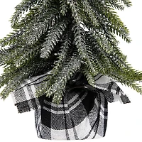 9.5" Unlit Mini Silvery Pine Downswept Artificial Christmas Tree Set