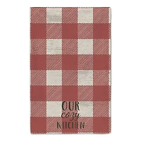 Our Cozy Kitchen Red Buffalo Check Tea Towel - Set of 2