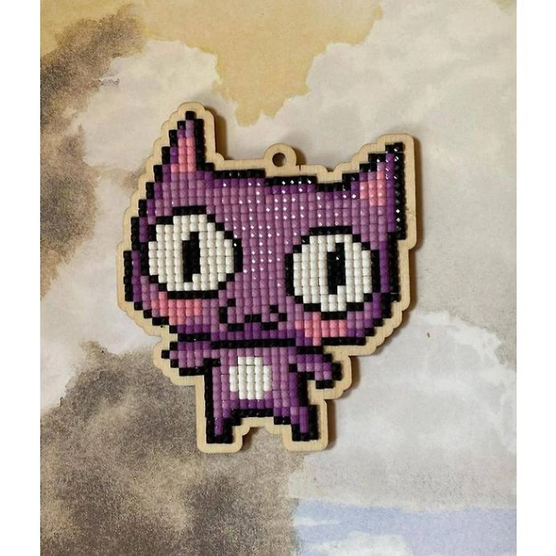 Wizardi Diamond Painting Kit Purple Cat