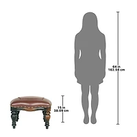 Design Toscano 15" Victorian Rococo Faux Leather Ottoman