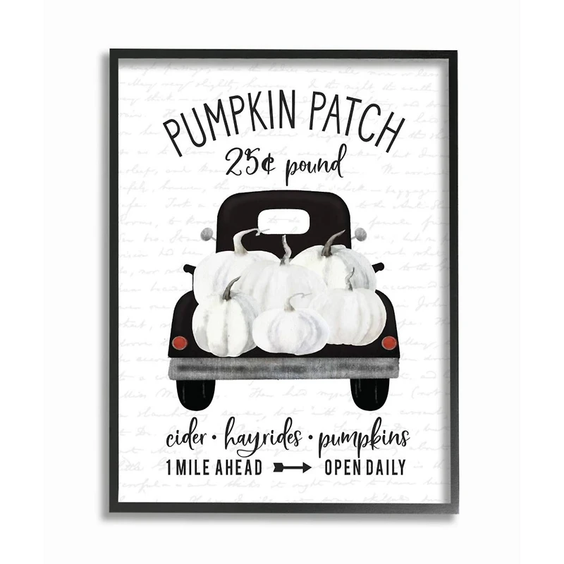 Stupell Industries Pumpkin Patch Farm Black Framed Wall Art