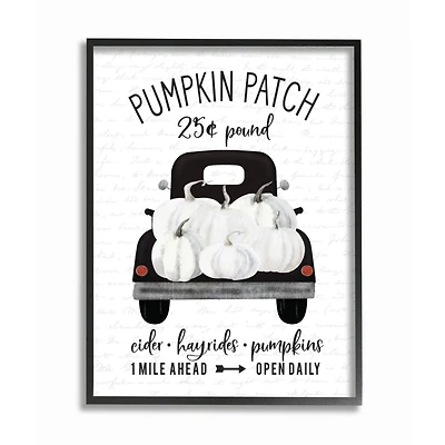 Stupell Industries Pumpkin Patch Farm Black Framed Wall Art