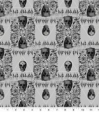Epic Def Leppard Skulls Cotton Fabric
