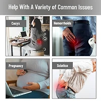 Mind Reader Donut Pillow with Air-Cloud Technology, Ergonomic Memory Foam Seat Cushion for Tailbone, Hemorrhoid, Pregnancy & Lower Back Pain Relief, Washable Cover, Black