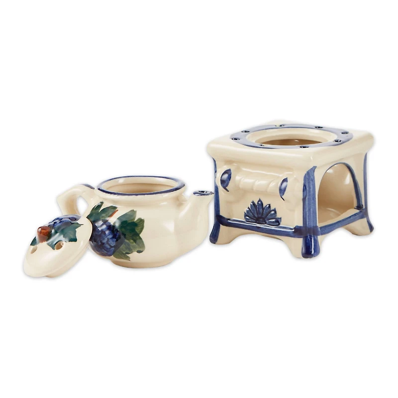 Porcelain Teapot Stovetop Candle Oil Warmer 3.87" x 3.12" x 5.37