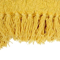 Hello Honey® 60" Chartreuse Woven Cotton Throw Blanket with Fringe