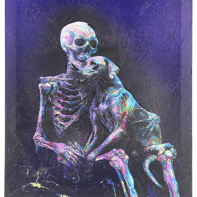 12" x 17" Skeleton with Dog Canvas Wall Art by Ashland®