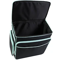 Everything Mary Black & Teal Rolling Craft Bag