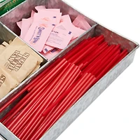 Mind Reader Silver 7 Compartment Galvanized Steel Condiment Organizer