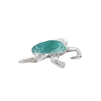 Set of 3 Silver Aluminum Coastal Serving Bowl, 8" x 1"