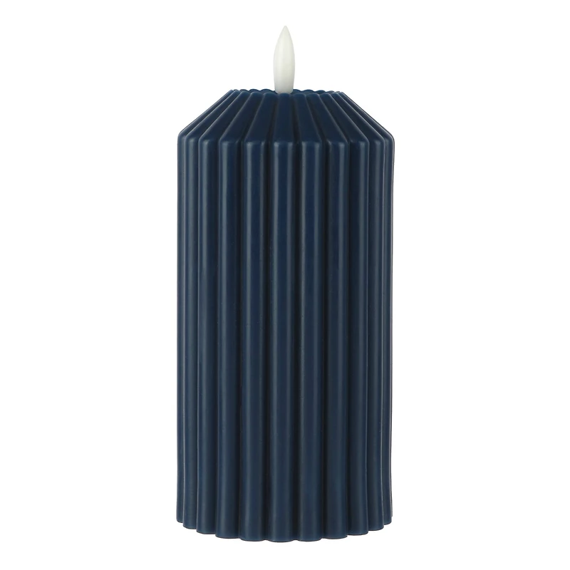 6" Ribbed Wax LED Pillar Candle by Ashland