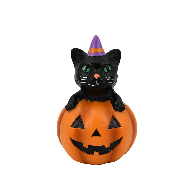 5" Black Cat in Jack-O'-Lantern Tabletop Décor by Ashland®