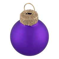 24ct. 1" Purple 2-Finish Glass Ball Ornaments