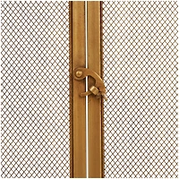 33.5" Gold Metal Geometric Single Panel Fireplace Screen