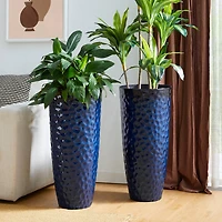 Glitzhome® 31" Eco-Friendly Honeycomb Textured Tall Plastic Planters