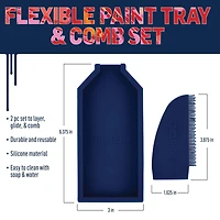 12 Pack: FolkArt® Drizzle™ Flexible Paint Tray & Comb Tool Set