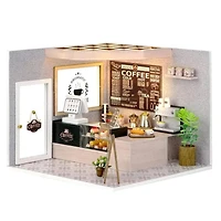 Wizardi Café Miniature Dollhouse Roombox Kit