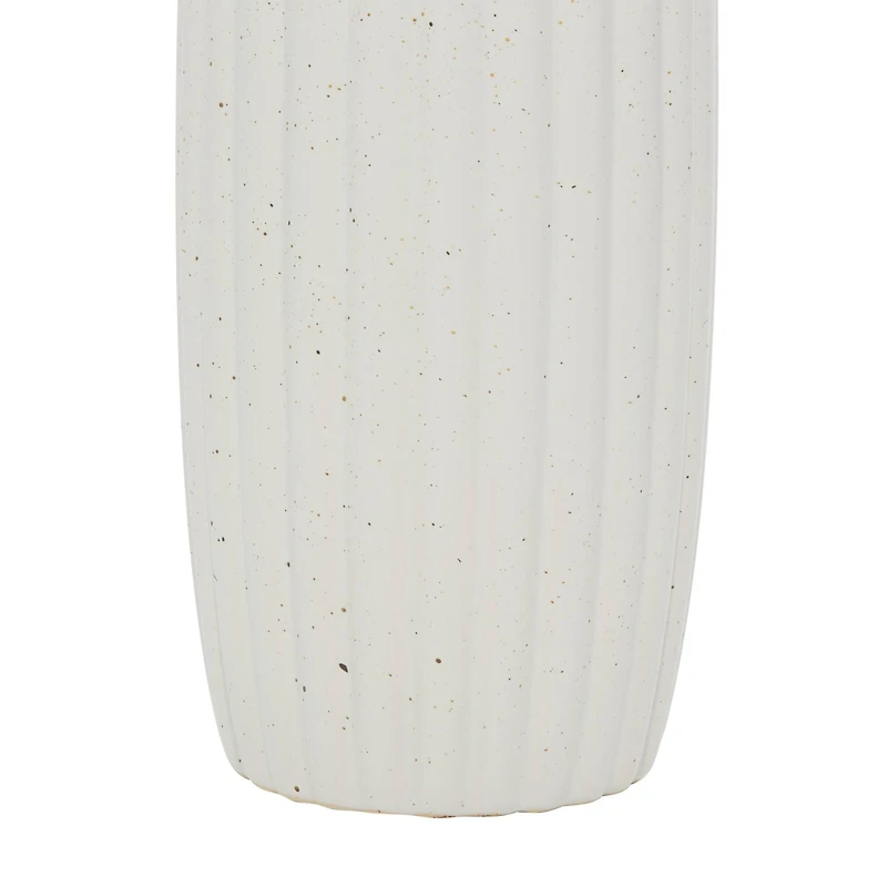 White Ceramic Contemporary Vase, 18" x 5" x 5"