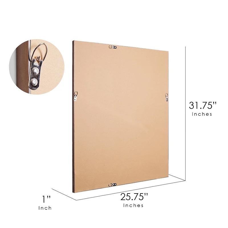 Antique Gold Classic Frame Rectangular Beveled Wall Mirror - 26" x 32"