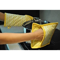 Yellow Chevron Kitchen Set