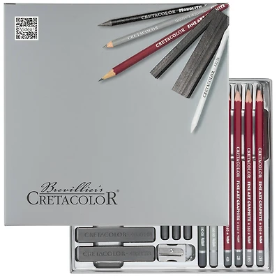 Cretacolor Silver 17 Piece Drawing Box Set