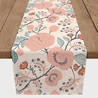 Pink Navy Floral 16" x 90" Cotton Twill Runner