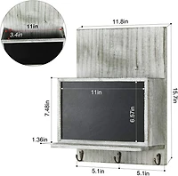 NEX™ 16" Olive Green Wall-Mounted Key & Mail Holder with Chalkboard