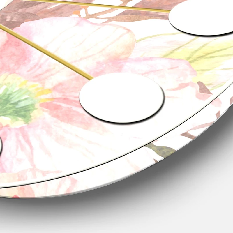 Designart 'Floral Botanical Retro Iii Mid-Century Modern Wall Clock