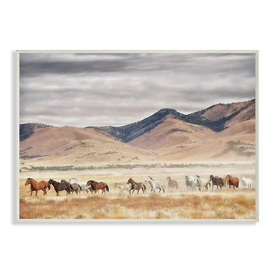 Stupell Industries Wild Horses Roaming Across Western Landscape Wall Plaque