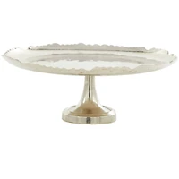 CosmoLiving by Cosmopolitan 16" Silver Aluminum Cake Stand