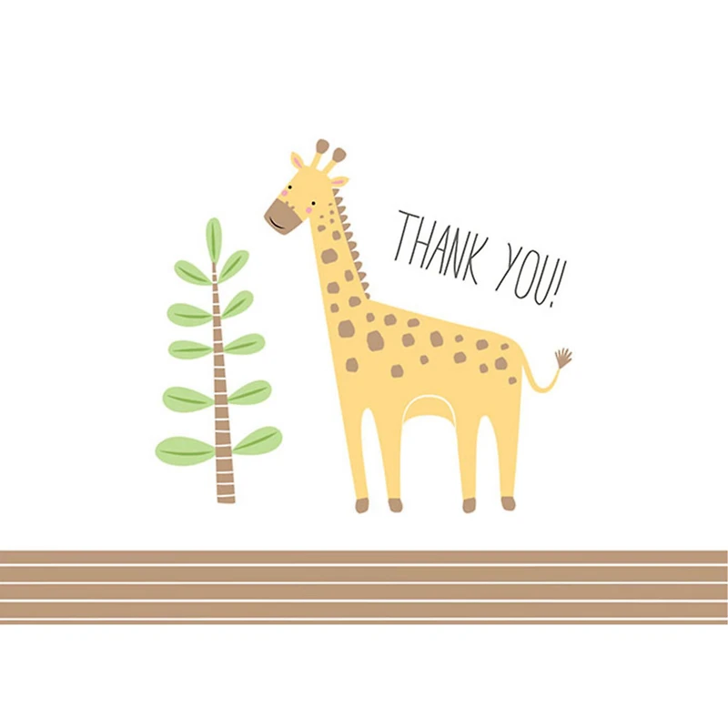 JAM Paper Cuddly Critters Blank Thank You Cards Set, 36ct.