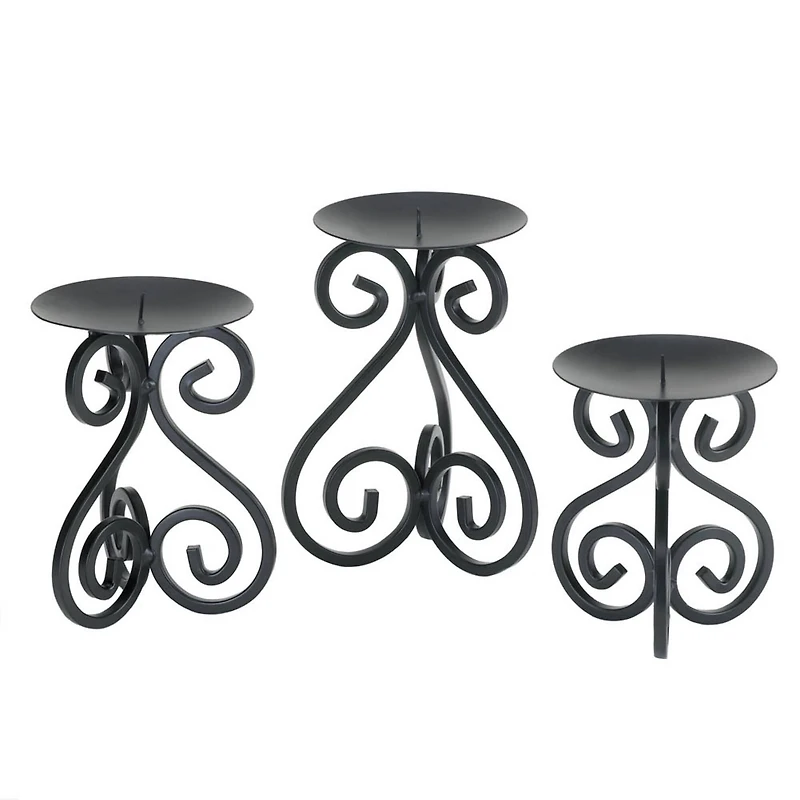 6.75" Scrollwork Candle Stand, 3ct.
