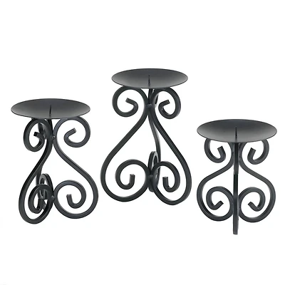 6.75" Scrollwork Candle Stand, 3ct.
