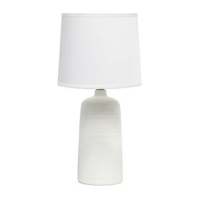 Simple Designs 16" Textured Linear Ceramic Table Lamp