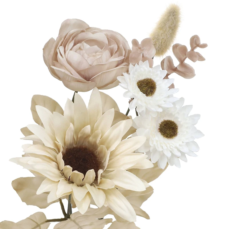 18" Cream Sunflower Mix Deluxe Bush by Ashland®