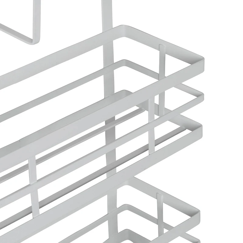 Honey Can Do White Over Cabinet Door Organizer with Hooks