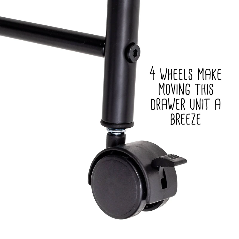 Honey Can Do Black 4-Drawer Rolling Cart