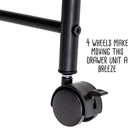 Honey Can Do Black 4-Drawer Rolling Cart