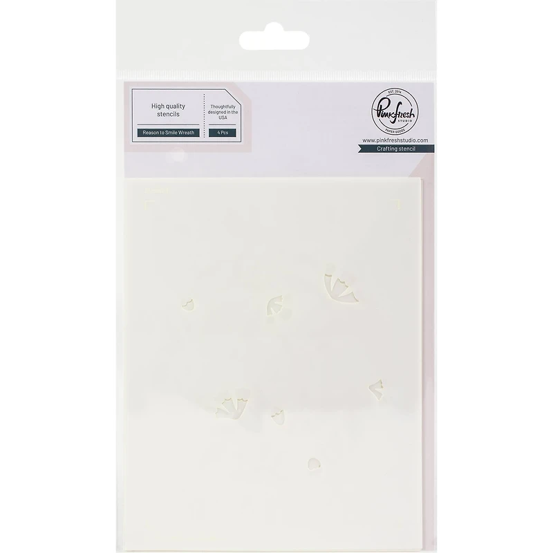 Pinkfresh Studio Reason To Smile Wreath Layering Stencils Set