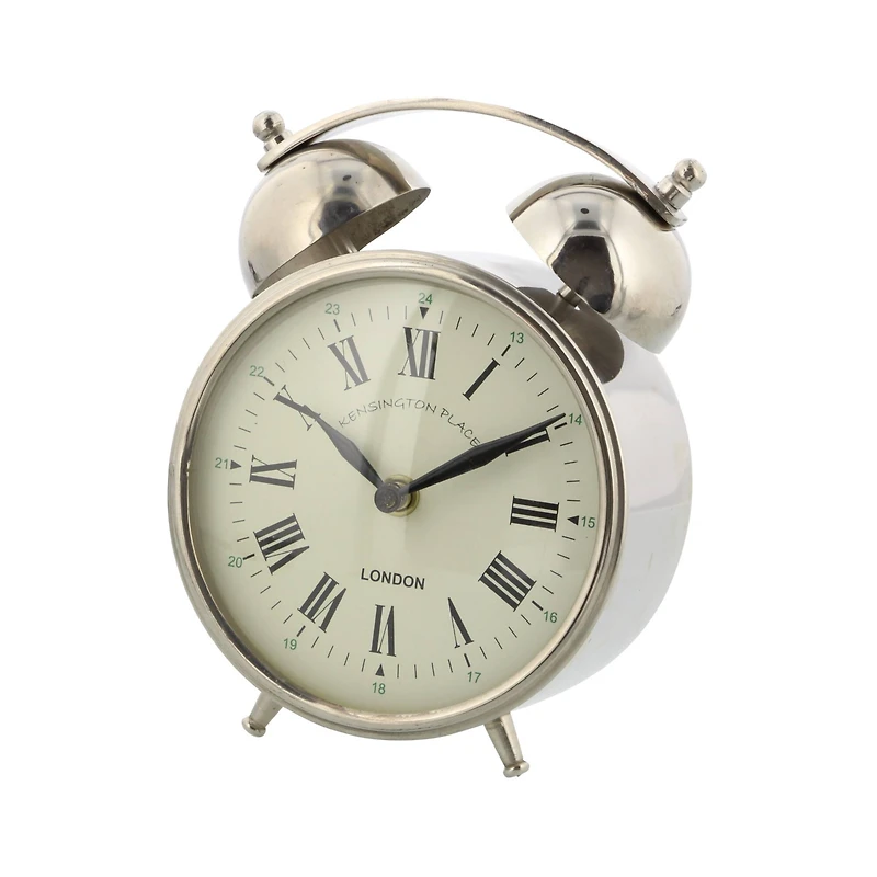 7" Stainless Steel and Aluminum Traditional Clock