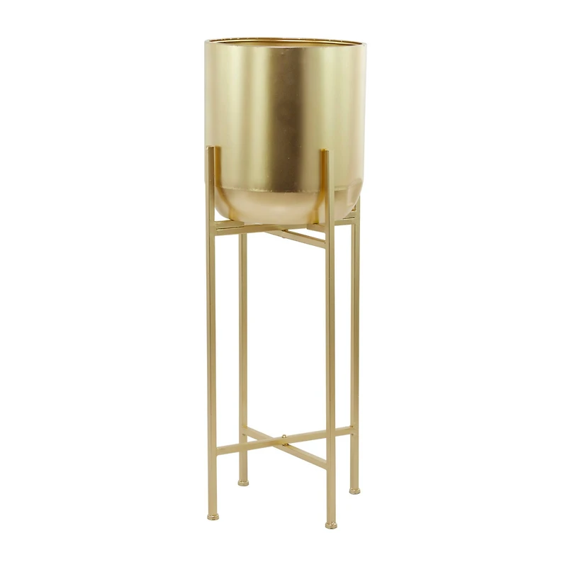 Gold Modern Planter, 13" x 13" x 46"