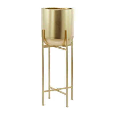 Gold Modern Planter, 13" x 13" x 46"